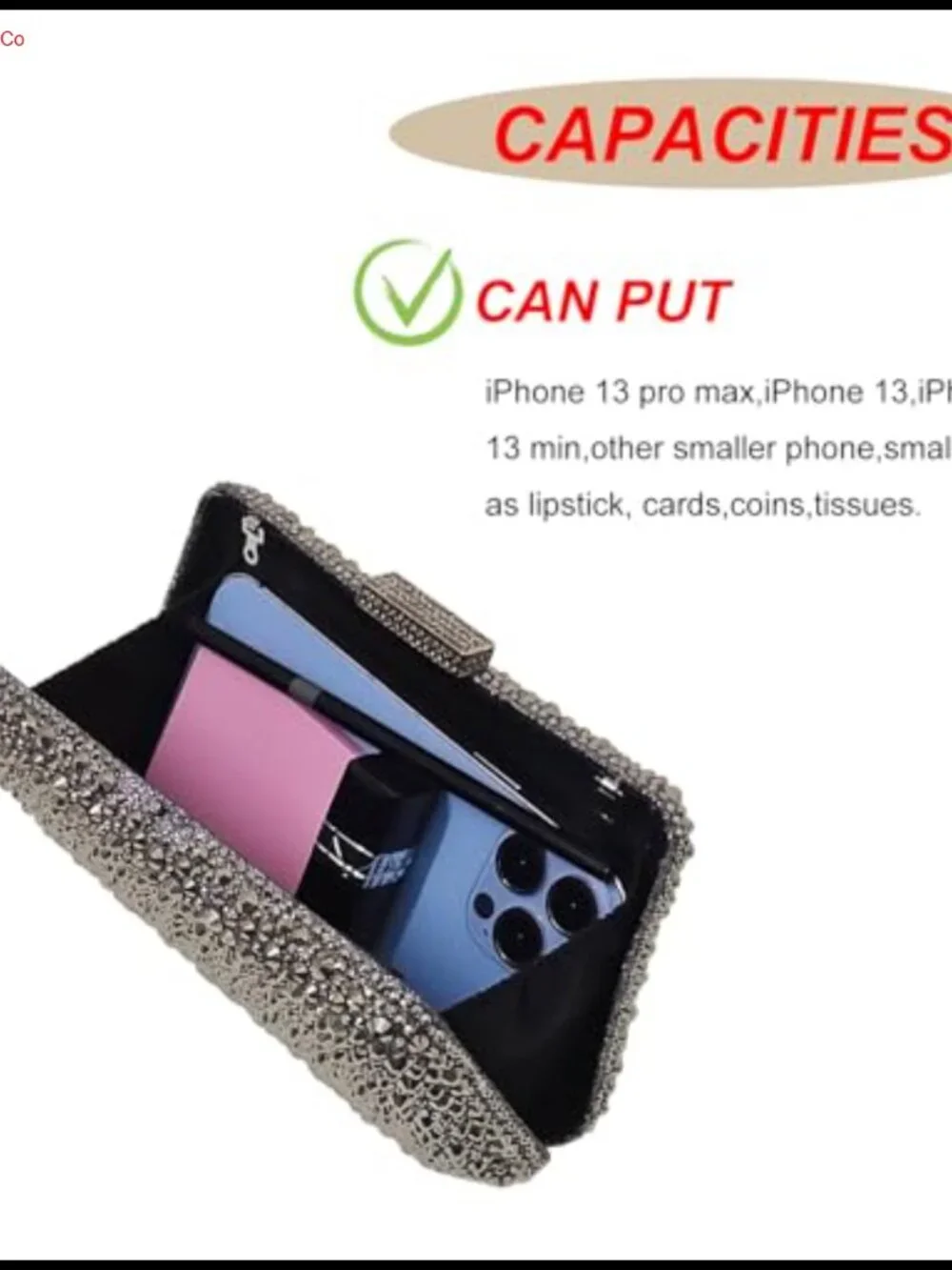 Sparkly Rhinestone Clutch Evening Bag Crystal Purse Wedding Party Handbag